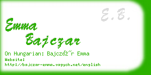 emma bajczar business card